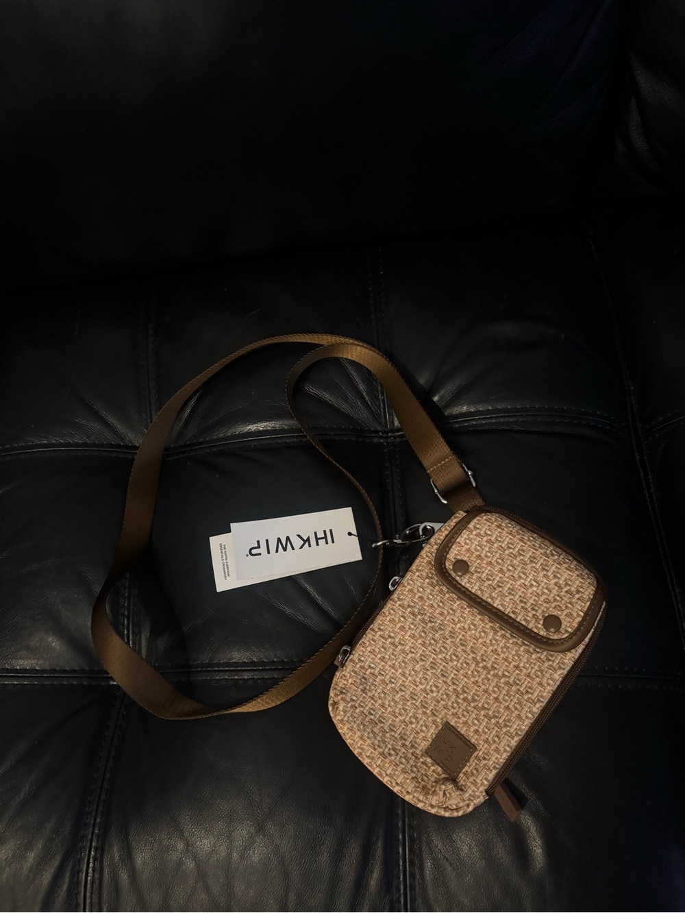 IHKWIP Woven Crossbody Bag in Beige Brown NWT